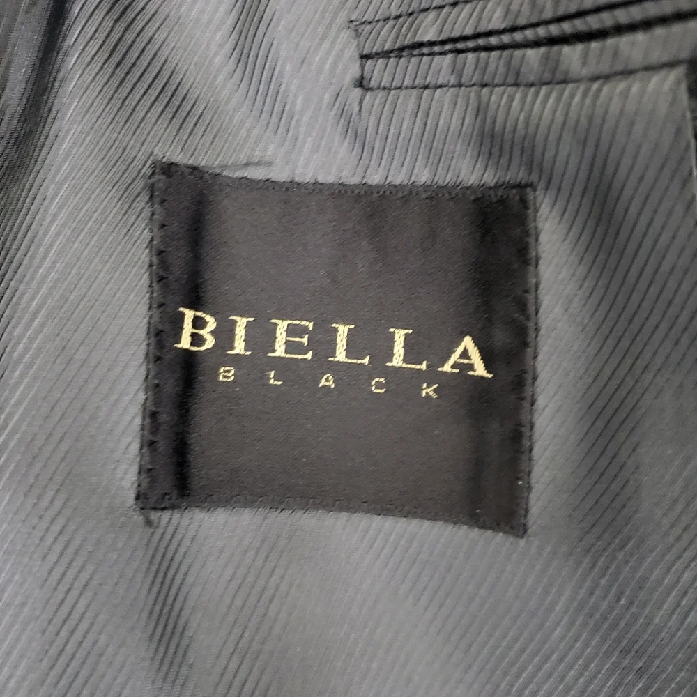 Biella Black/Britches of Georgetowne Gray Wool Knit Jacket, Size 48R